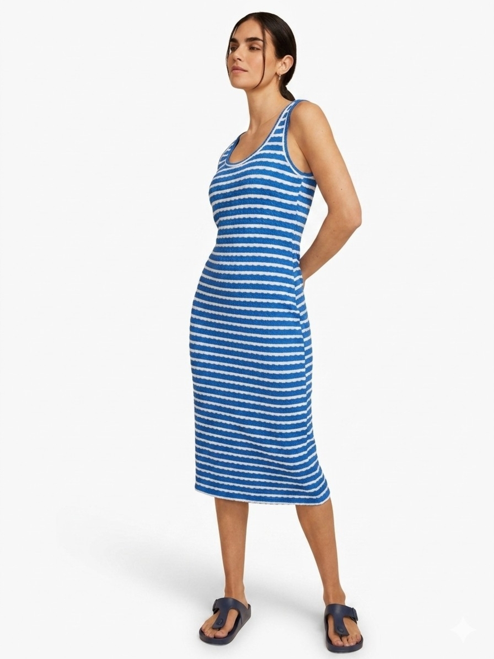 Maurices 24/7 Bare Striped Textured Midi Dress